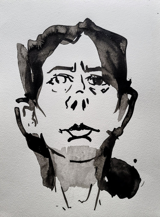 "Portrait", 2020, ink on paper, 10 x 12 inches