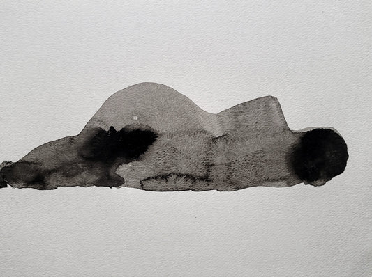 "Laying 4", 2020, ink on paper, 10 x 12 inches